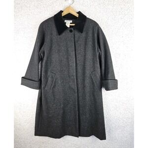 Vintage 90s Stephanie Andrews 100% Wool Coat Women's 18 W Button Up Made‎ USA